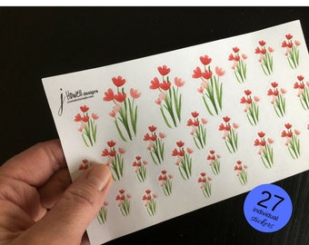 P009 Red Tulip Stickers