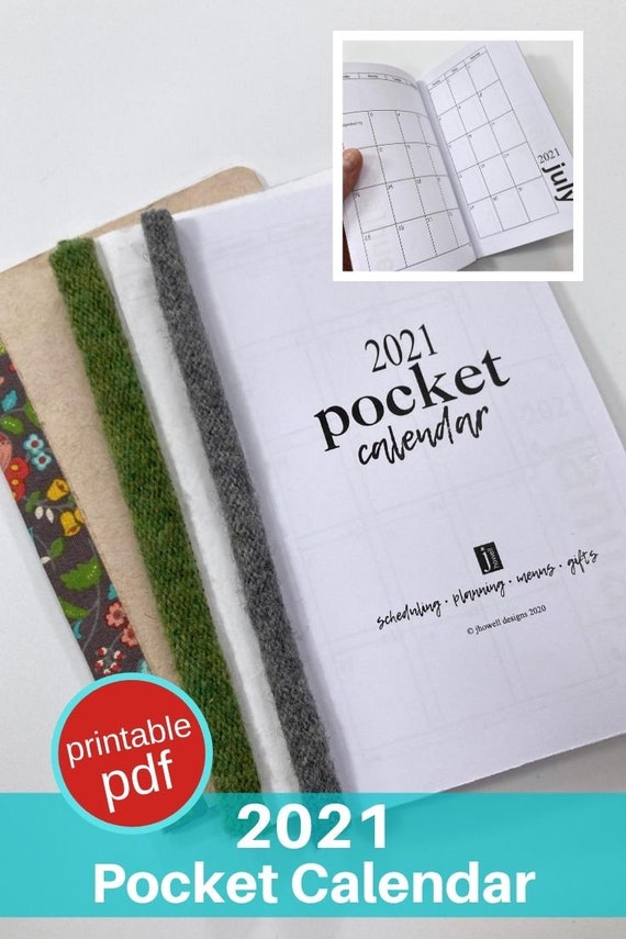 2021 Mini Printable Pocket Calendar Minimalist Style Etsy