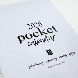 Mini calendario de bolsillo imprimible 2026: estilo minimalista, descarga instantánea (PDF imprimible)