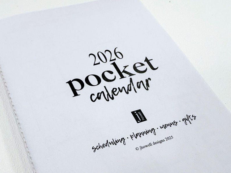 2026 Mini Printable Pocket Calendar – Minimalist Style, Instant ...
