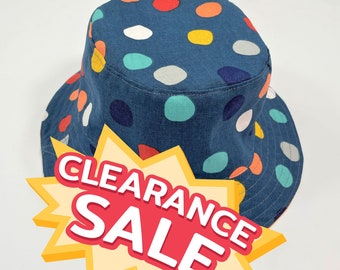 Child Bucket Hat - Reversible - Polka Dot // Child Size XL / CLEARANCE