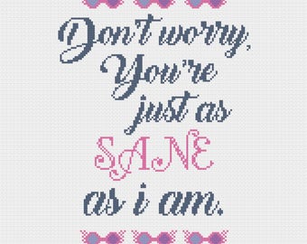 Luna Lovegood Quote Cross Stitch Pattern