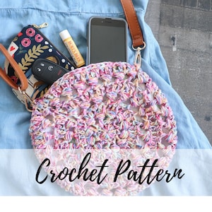 Crochet Crossbody Bag Pattern, Crochet Purse Pattern, Crochet Purse Round, Crochet Circle Bag, Crochet Bag Boho