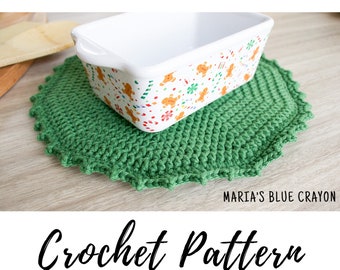 Crochet Double Sided Hot Pad PDF PATTERN, Crochet Pot Holder Pattern