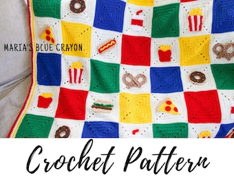 Crochet Foodie Blanket PDF PATTERN