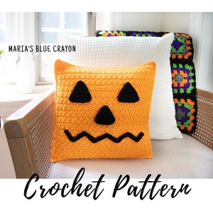 Crochet Pumpkin Pillow Pattern, Crochet Halloween Pillow, Crochet Fall Pillow, PDF Download