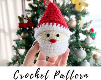 Crochet Santa Claus Ornament, Crochet Santa Amigurumi, Crochet pdf pattern, Christmas Decoration, Christmas Ornament