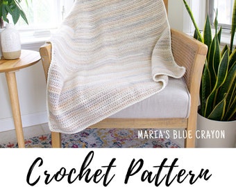 Crochet Blanket Pattern with Caron Blossom Cakes, PDF Pattern Download