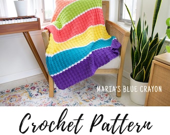 Häkeldeckenmuster mit Kammgarngarn, 8 Größen