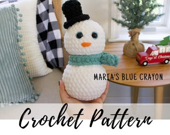 Crochet Snowman Plushie Pattern, Snowman Amigurumi Pattern PDF Download