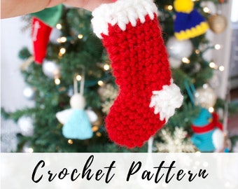 Crochet Stocking Ornament, Crochet Hanging Stocking, Crochet pdf pattern, Christmas Decoration, Christmas Ornament