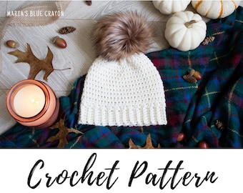 Crochet Hat Pattern, Basic Bottom Up Beanie Pattern in Any Size, Instant PDF Download