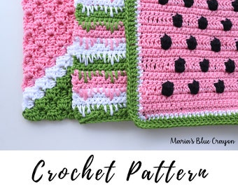 Crochet Watermelon Dishcloth Set Pattern, Crochet Washcloths Pattern, Instant PDF Download Crochet Pattern