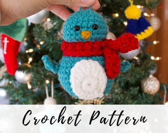 Crochet Penguin Ornament, Crochet Penguin Amigurumi, Crochet pdf pattern, Christmas Decoration, Christmas Ornament