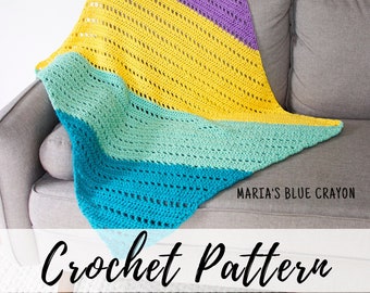 Crochet C2C Filet Blanket Pattern, PDF Crochet Pattern Download, Crochet Baby Blanket Pattern