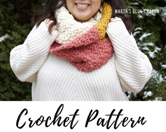 Chunky Crochet Infinity Scarf Pattern, Instant PDF Download