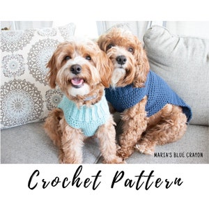 Crochet Pattern Dog Sweater Sizes XS-XL PLUS Custom Fit Tutorial image 1