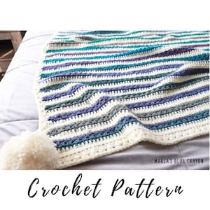 Crochet Star Stitch Blanket, Crochet Baby Blanket, 8 Different Sizes, Instant PDF Download