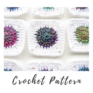 Crochet Sunburst Grandma Square Pattern, Téléchargement PDF instantané