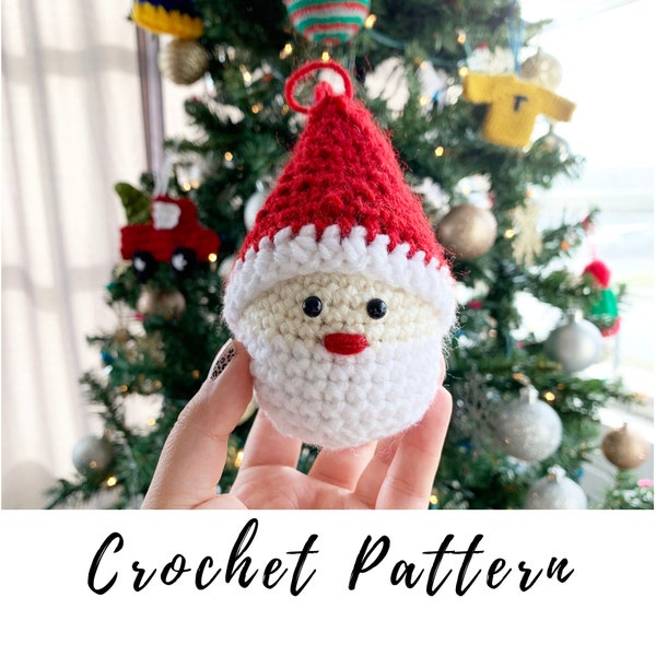 Crochet Santa Claus Ornament, Crochet Santa Amigurumi, Crochet pdf pattern, Christmas Decoration, Christmas Ornament