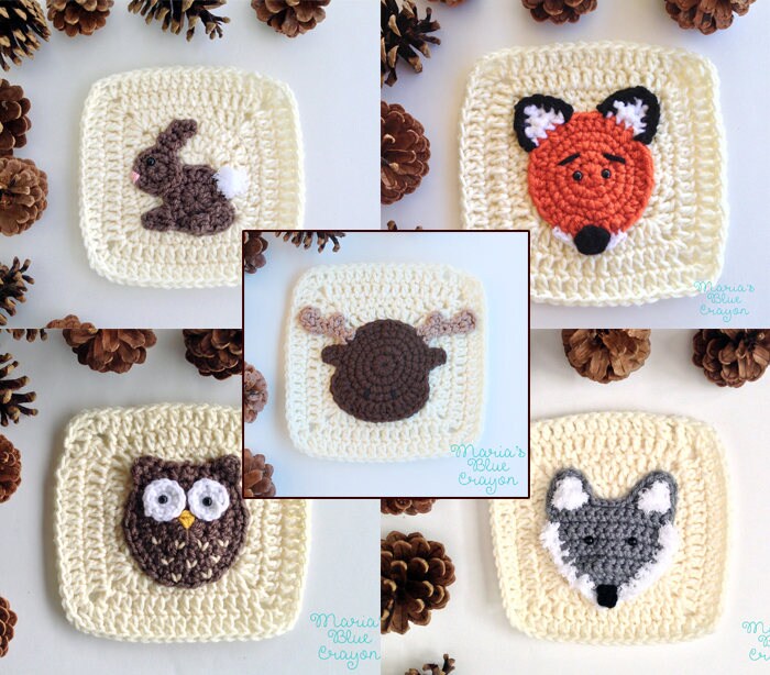 Crochet Woodland Blanket Pattern Crochet Woodland Animals Etsy