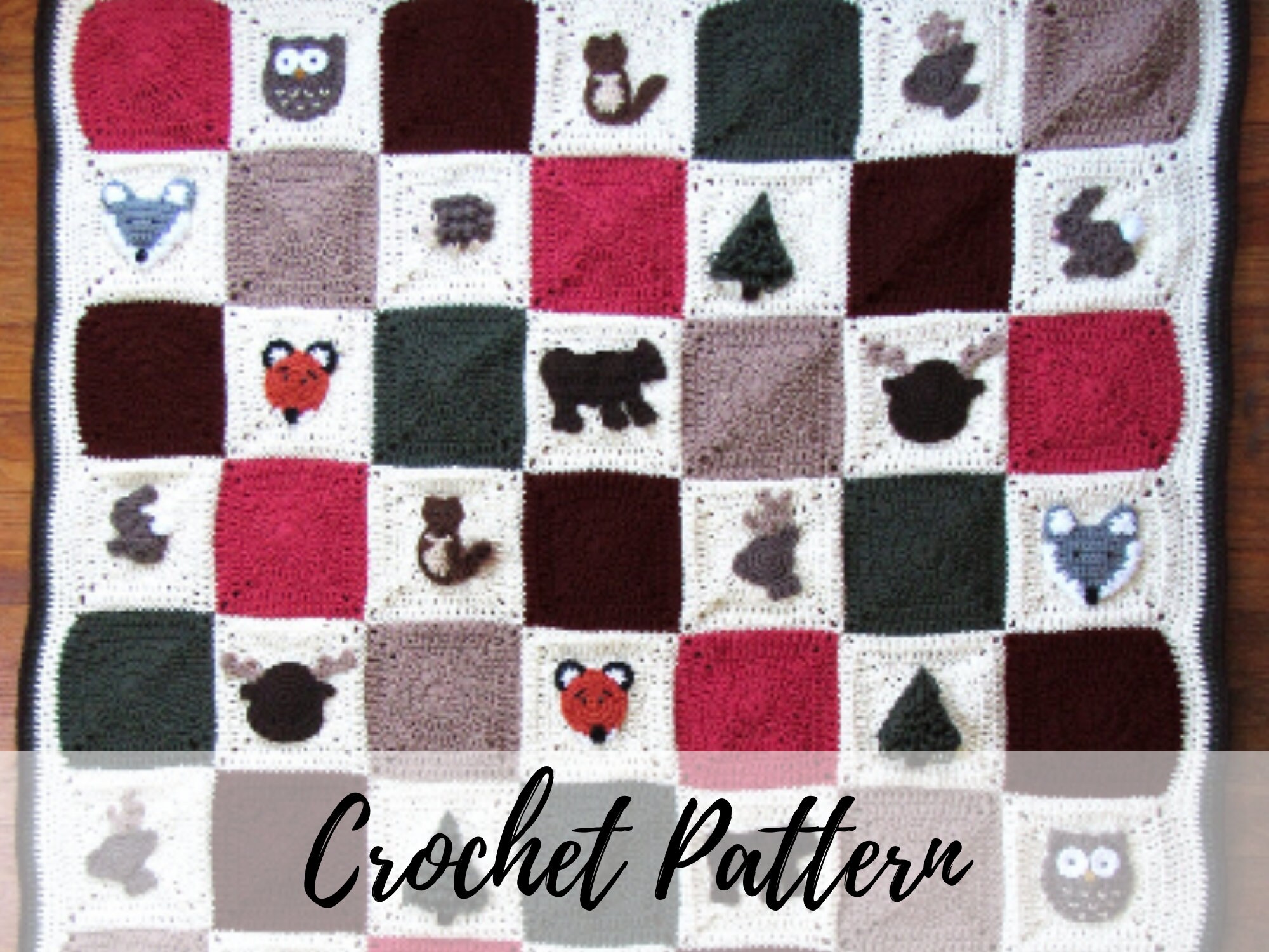 Crochet Woodland Blanket Pattern Crochet Woodland Animals Etsy