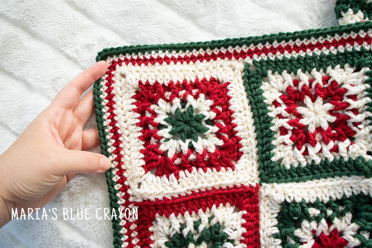 Crochet Christmas Granny Square Blanket Pattern (PDF Download) - Etsy