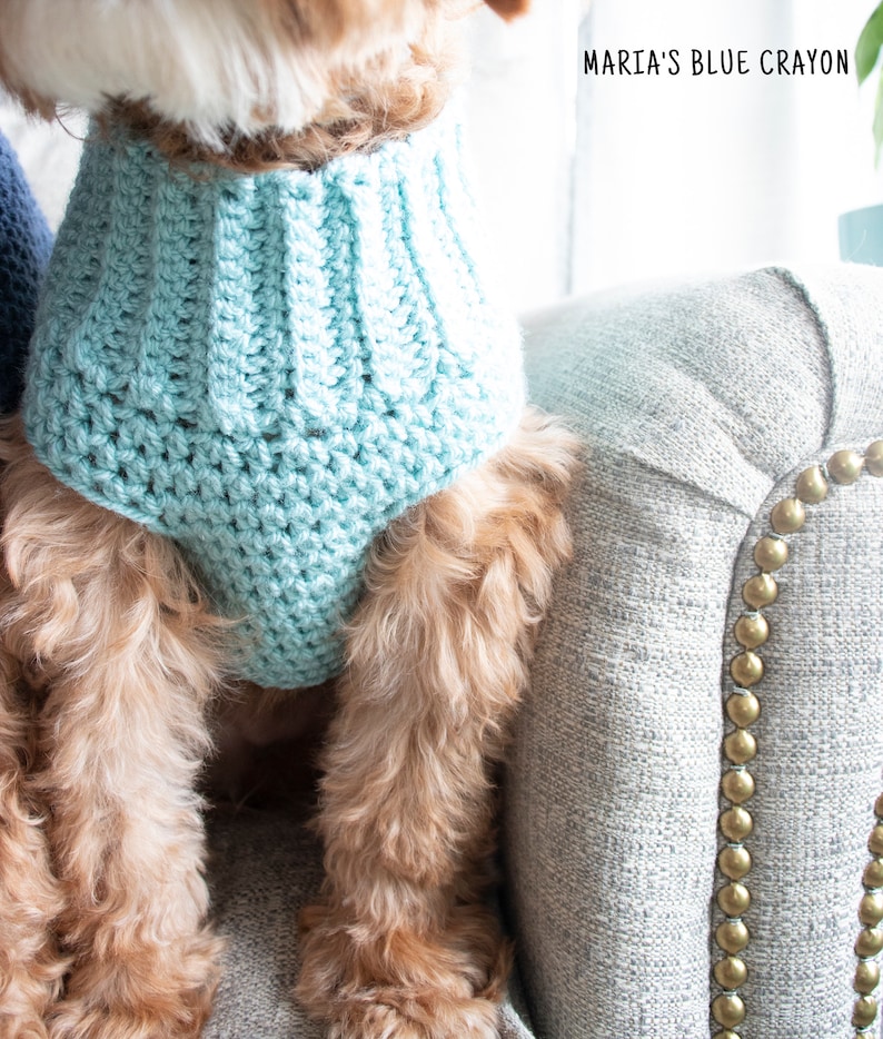 Crochet Pattern Dog Sweater Sizes XS-XL PLUS Custom Fit Tutorial image 4