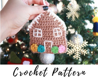 Crochet Gingerbread House Ornament Pattern: Christmas Amigurumi (PDF Pattern)