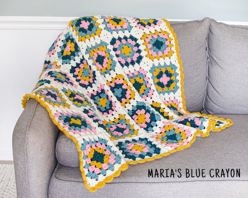 Crochet Granny Square Blanket Pattern, Crochet Baby Blanket Pattern, Instant PDF Download image 3