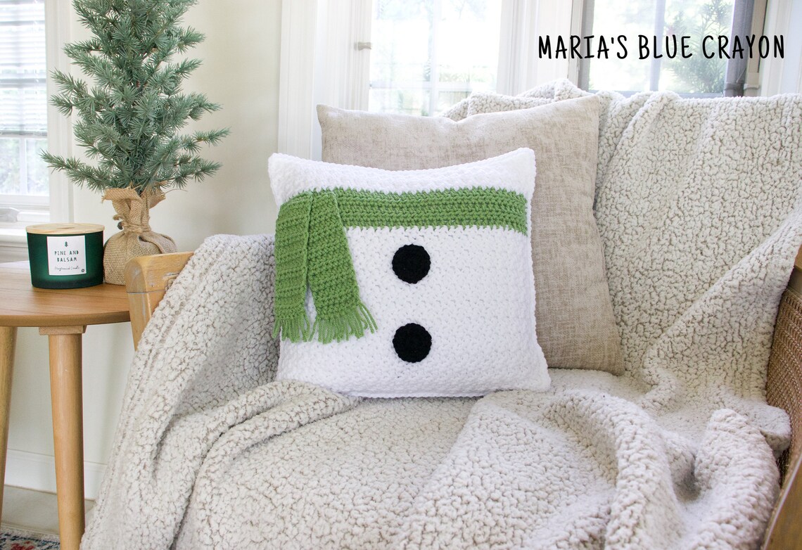 Crochet Snowman Pillow Pattern Crochet Christmas Pillow - Etsy