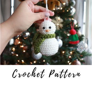 Crochet Snowman Claus Ornament, Crochet Snowman Amigurumi, Crochet pdf pattern, Christmas Decoration, Christmas Ornament