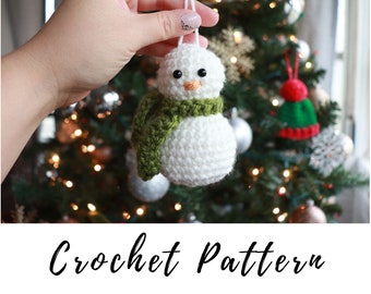 Crochet Snowman Claus Ornament, Crochet Snowman Amigurumi, Crochet pdf pattern, Christmas Decoration, Christmas Ornament