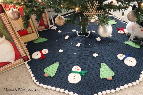 snowman christmas tree skirt pattern