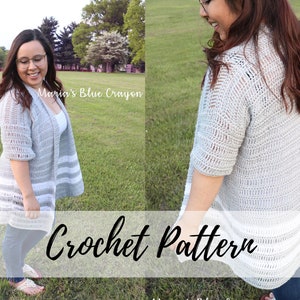 Easy Breezy Crochet Cardigan Pattern: Long Cardi for Women (PDF Download)