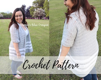 Easy Breezy Crochet Cardigan Pattern: Long Cardi for Women (PDF Download)