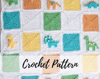 Dinosaur Blanket Crochet Pattern, Dinosaur Blanket Boys, Dinosaur Blanket for Girls, Crochet Dinosaur Pattern, Crochet Dinosaur Blanket