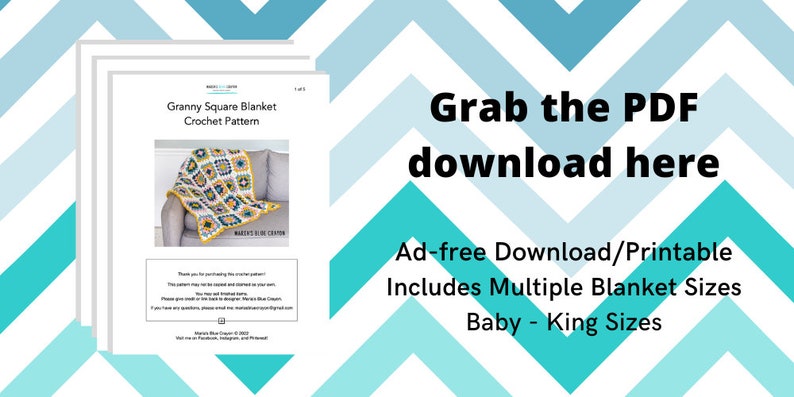 Crochet Granny Square Blanket Pattern, Crochet Baby Blanket Pattern, Instant PDF Download image 6