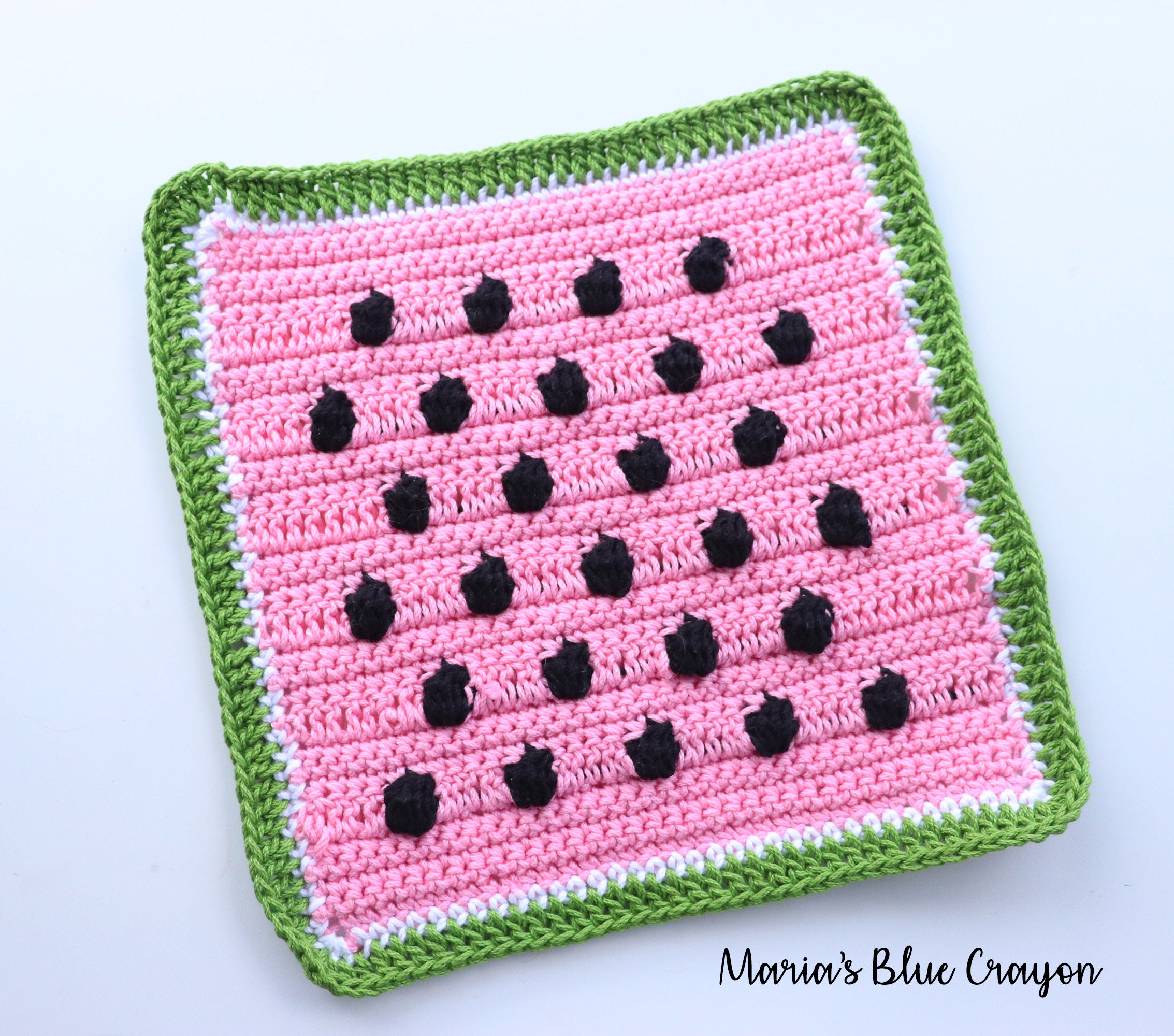 39 Crochet Watermelon Patterns to Cheer You Up 18 Crochet Watermelon Dishcloth Set