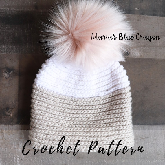 Faux Knit Crochet Beanie Pattern: Seamless Warm Hat (PDF Pattern)