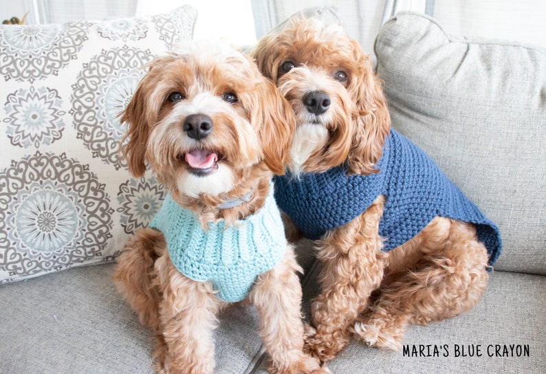 Crochet Pattern Dog Sweater Sizes XS-XL PLUS Custom Fit Tutorial image 2