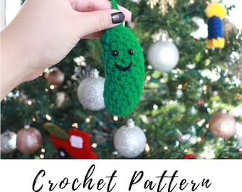 Gehäkeltes Gurkenornament-Muster: Amigurumi-Weihnachtsdekoration (PDF-Muster)
