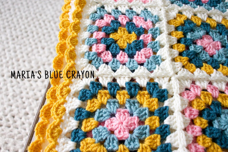 Crochet Granny Square Blanket Pattern, Crochet Baby Blanket Pattern, Instant PDF Download image 4