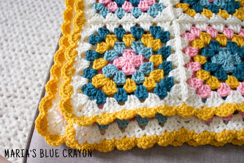 Crochet Granny Square Blanket Pattern, Crochet Baby Blanket Pattern, Instant PDF Download image 2