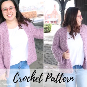 Crochet Cardigan Pattern for Women, Crochet Sweater Pattern, Crochet Cardigan Sweater Patter, Easy Beginner Crochet Cardigan Pattern