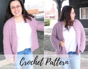 Crochet Cardigan Pattern for Women, Crochet Sweater Pattern, Crochet Cardigan Sweater Patter, Easy Beginner Crochet Cardigan Pattern