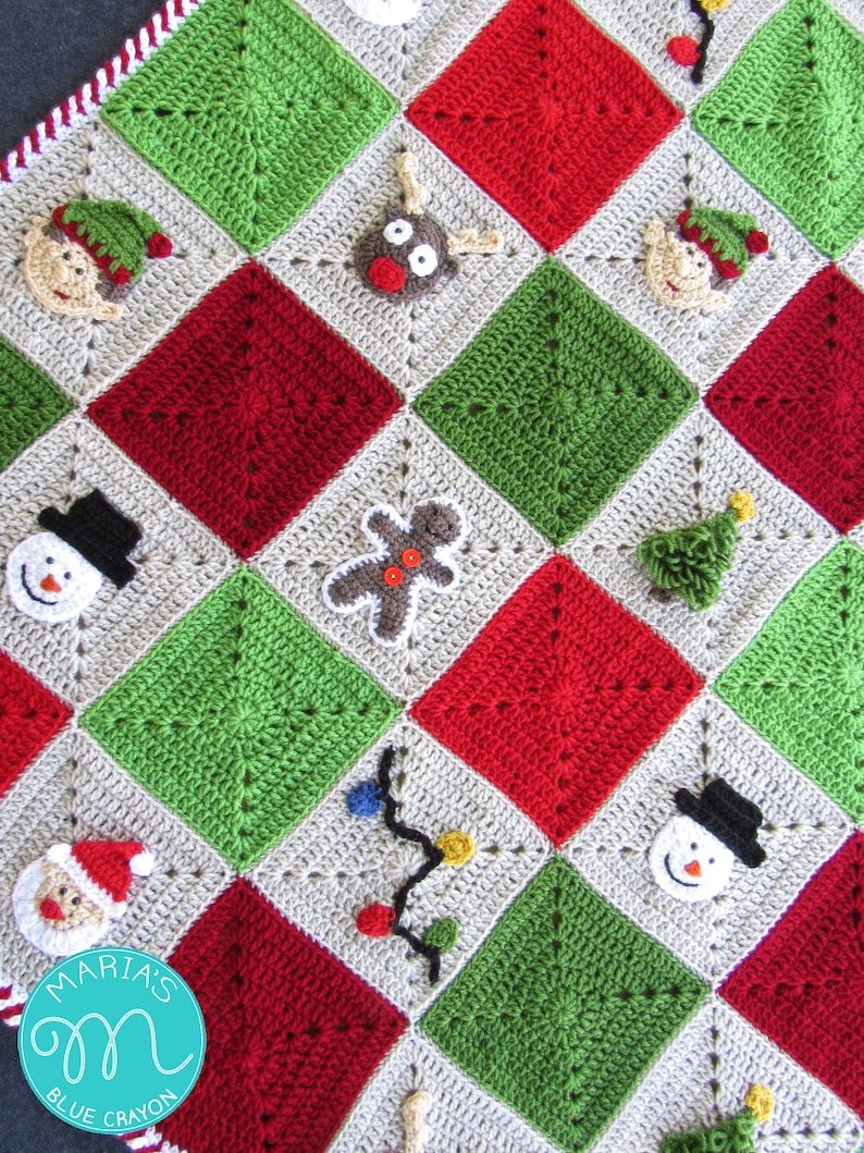 Crochet Christmas Blanket Pattern Crochet Christmas Pattern Etsy