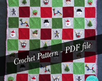 Crochet Christmas Blanket Pattern, Crochet Christmas Pattern,