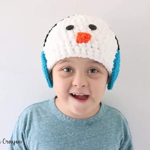 Crochet Snowman Hat Pattern for Kids, Crochet Snowman Hat Kids, Crochet Winter Beanie Pattern, Crochet Hat Pattern image 2