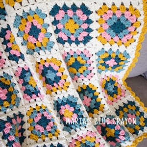 Crochet Granny Square Blanket Pattern, Crochet Baby Blanket Pattern, Instant PDF Download image 5